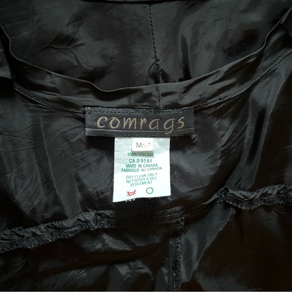 Comrags Vintage Black Slip Dress Size M Made in Canada - Picture 5 of 11